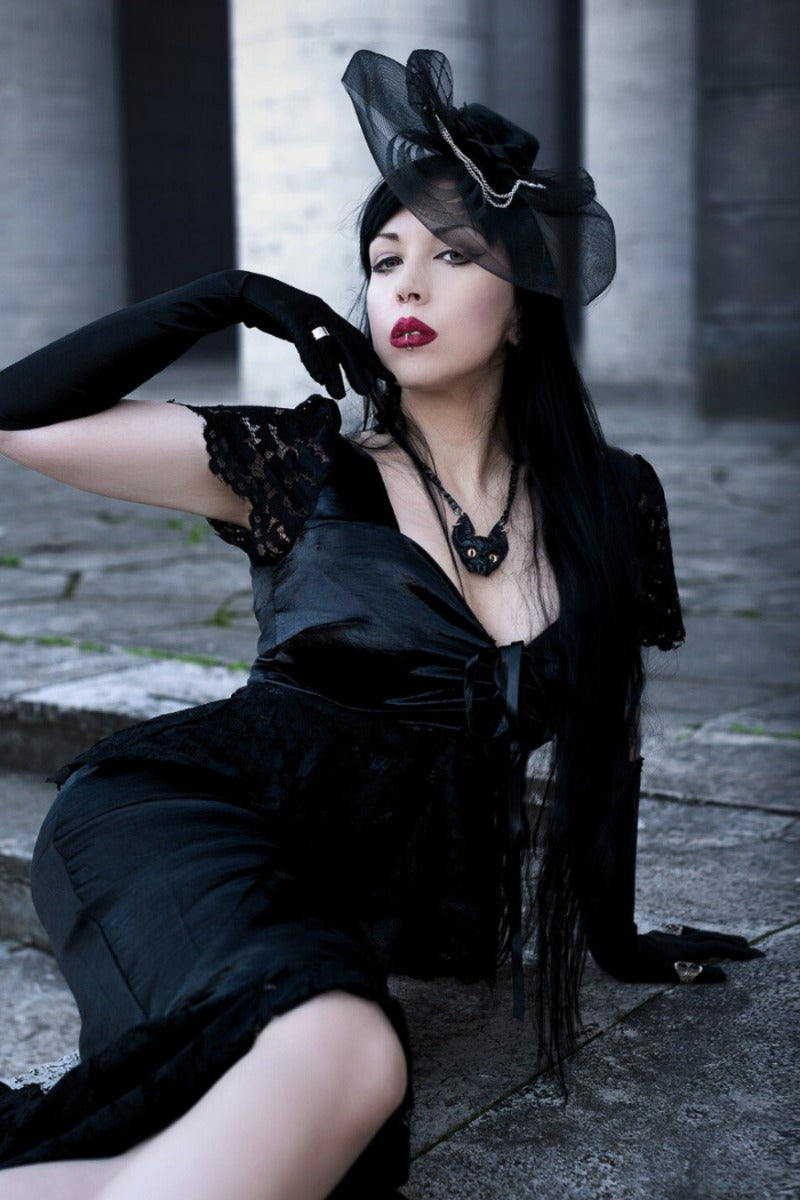 Lace Frill Fishtail Midi Dress