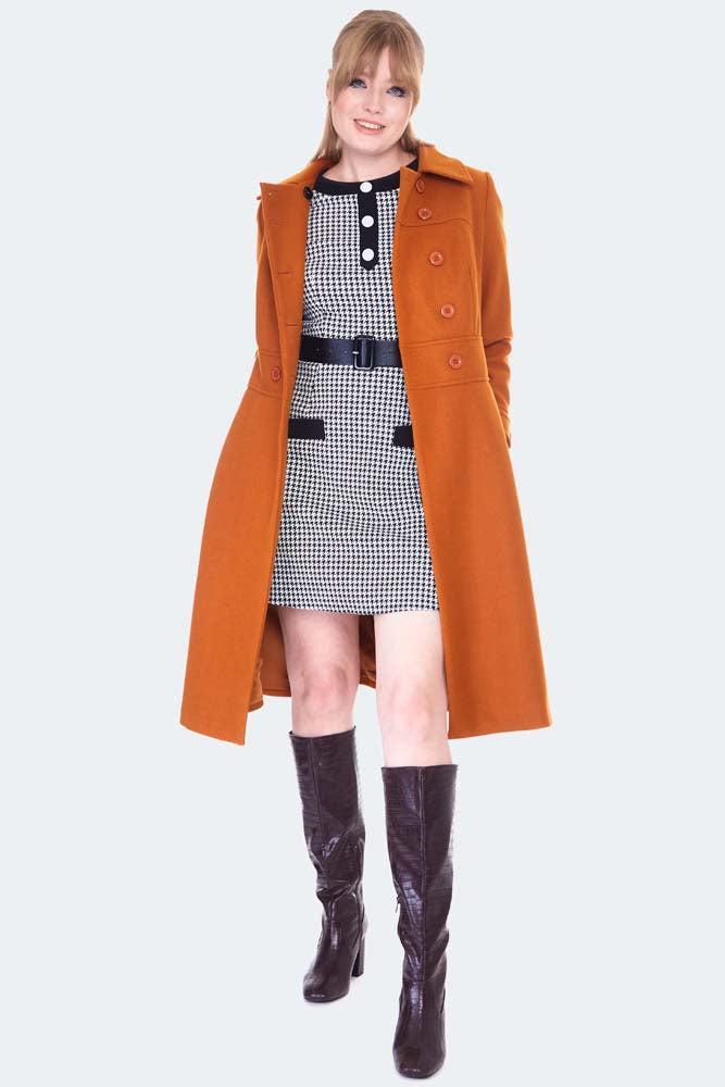 Double Breasted Orange Pea Coat