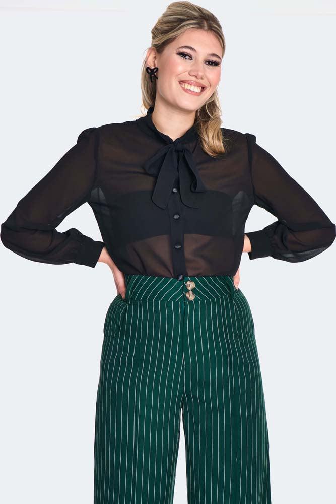 Pinstripe Turn Up Trousers