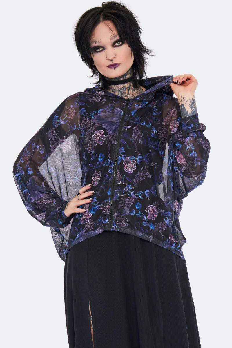 Night Crow Mesh Hoodie