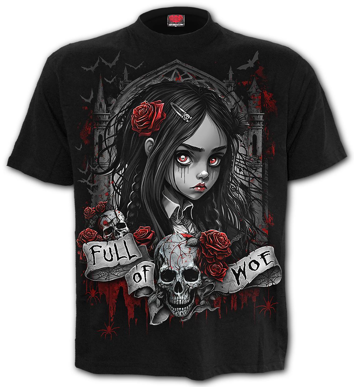 Full Of Woe - Front Print T-Shirt Black