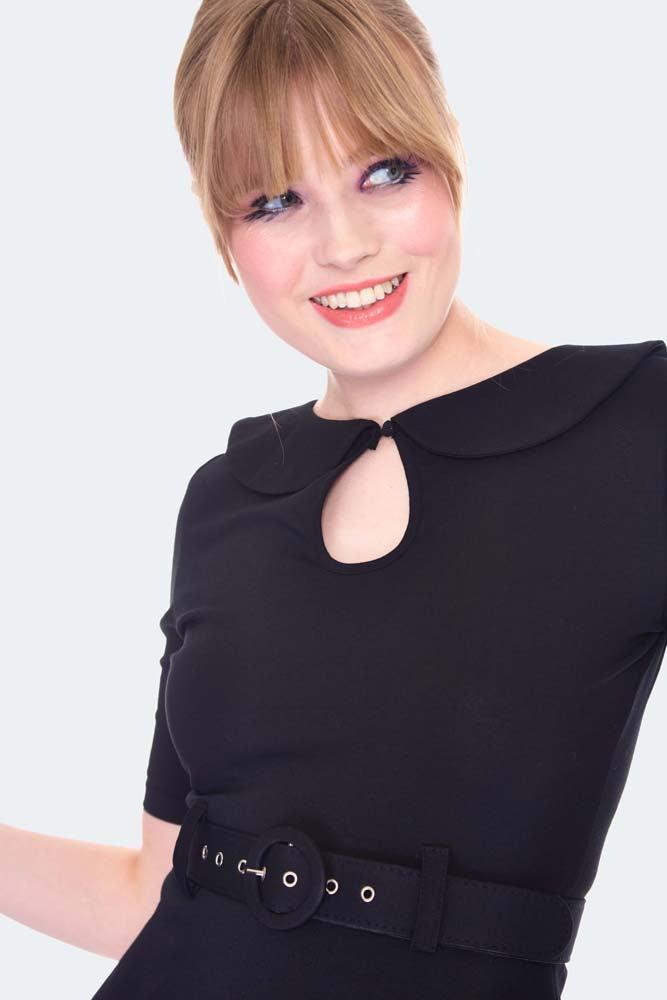 60s Peplum Hem Belted Top