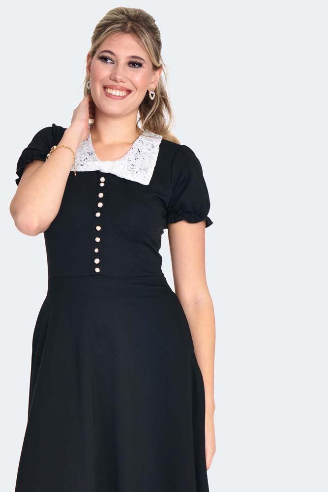 Lace Collar Flare Dress