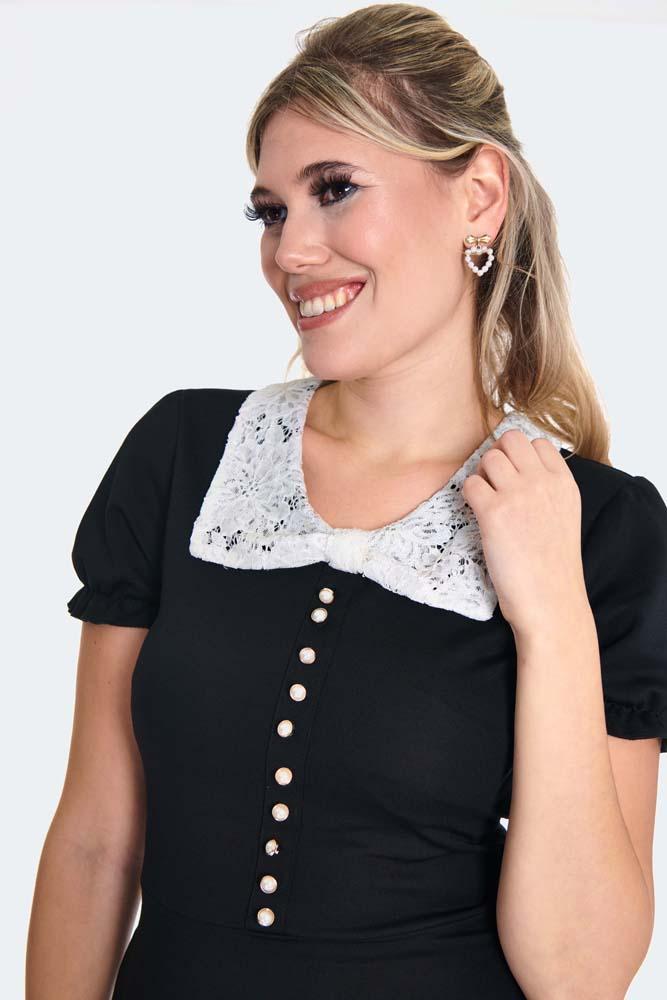 Lace Collar Flare Dress