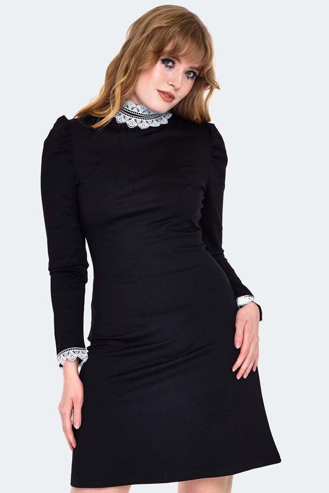 Lace Trim Mini Dress