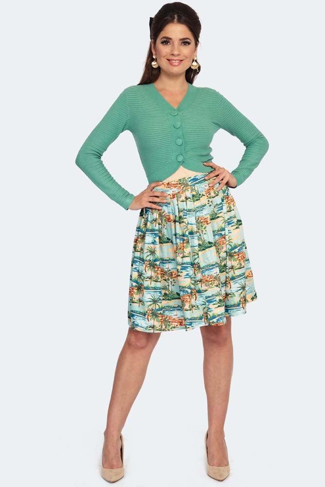 60s Textured Knit Cropped Cardigan