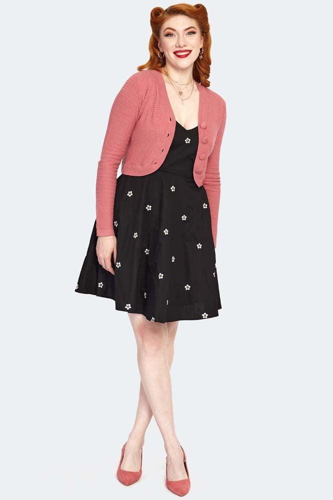 60s Textured Knit Cropped Cardigan