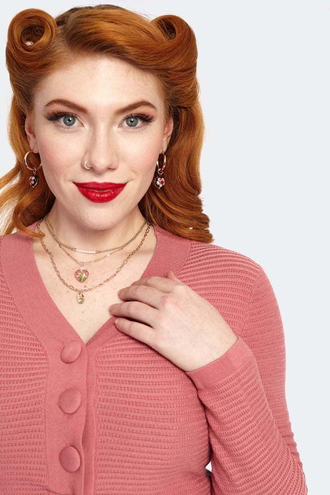 60s Textured Knit Cropped Cardigan