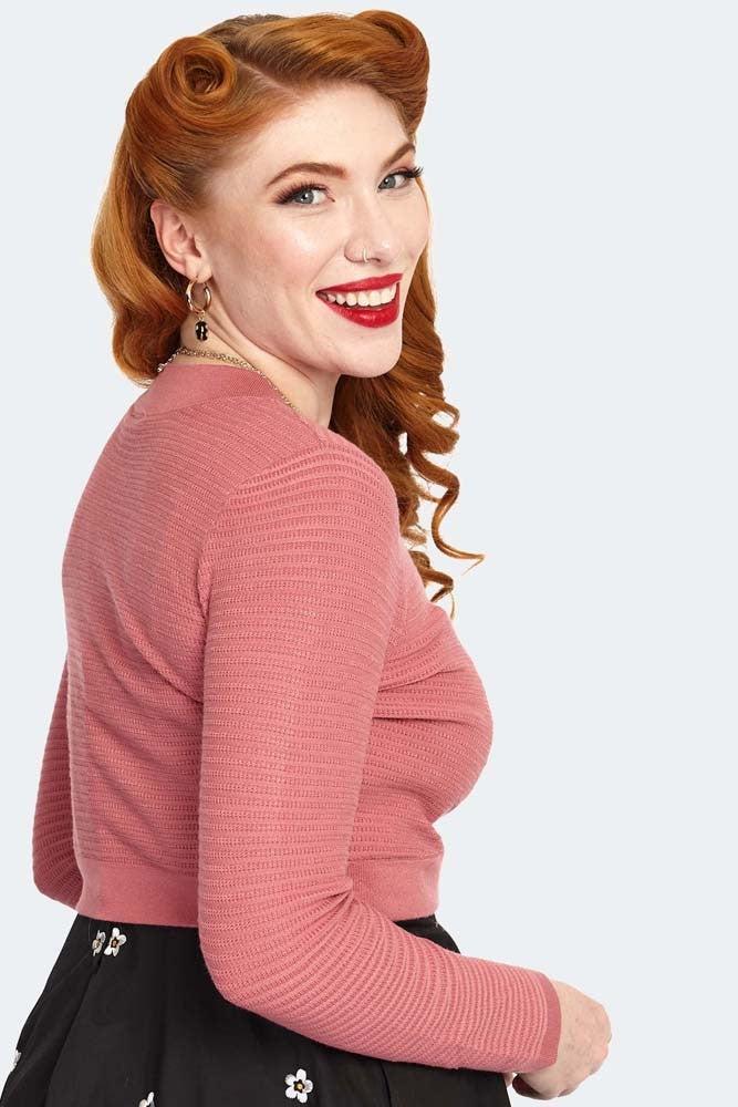 60s Textured Knit Cropped Cardigan