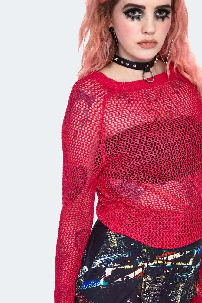 Pink Mesh Jumper