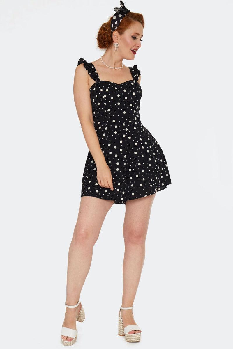 Polka Dot Flutter Shorts Playsuit