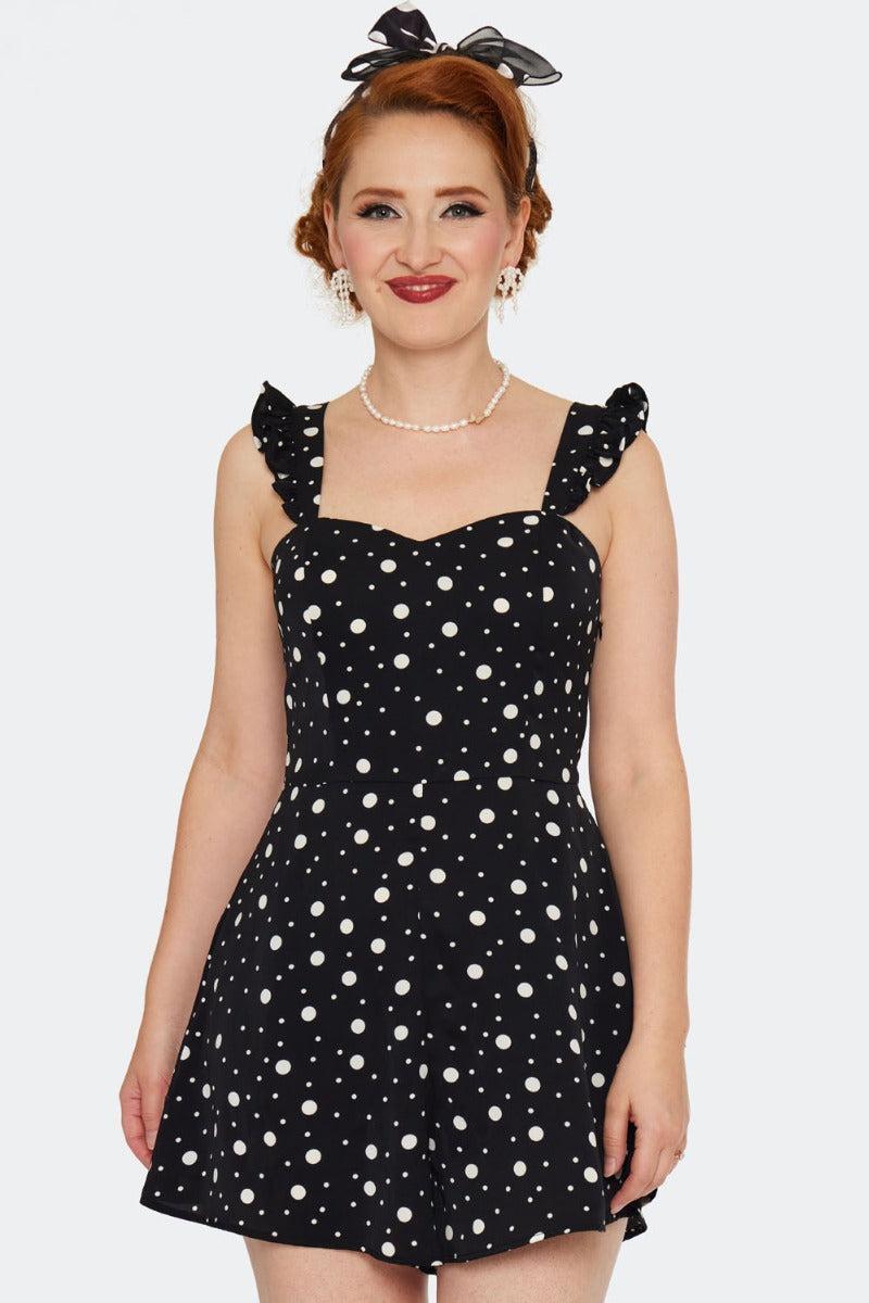 Polka Dot Flutter Shorts Playsuit