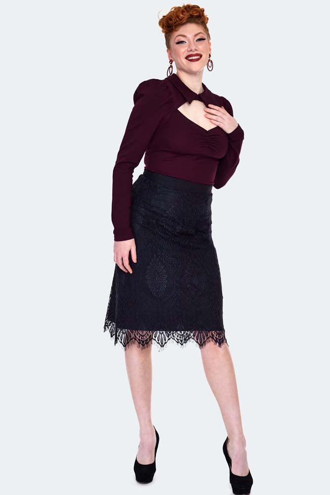 Purple Cut Out Top With Collar