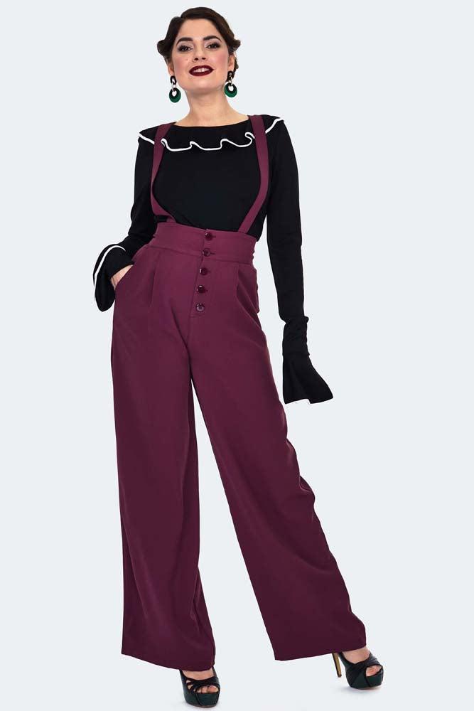 High Waisted Suspender Trousers