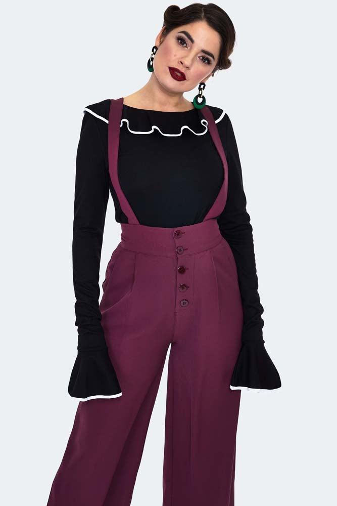 High Waisted Suspender Trousers