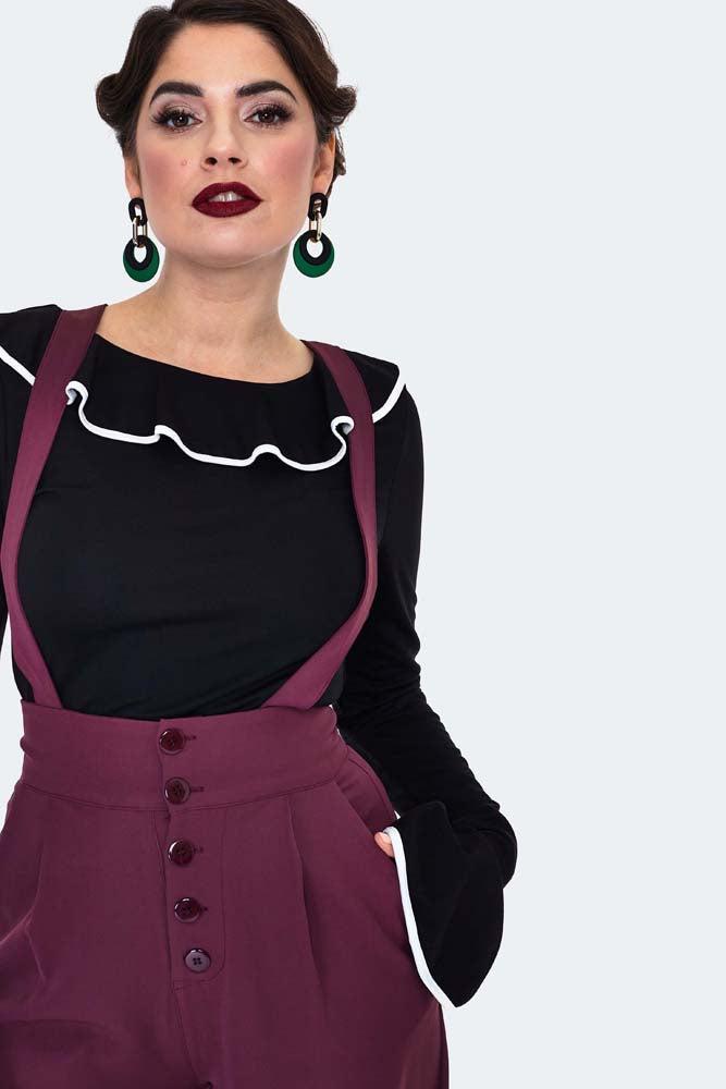 High Waisted Suspender Trousers