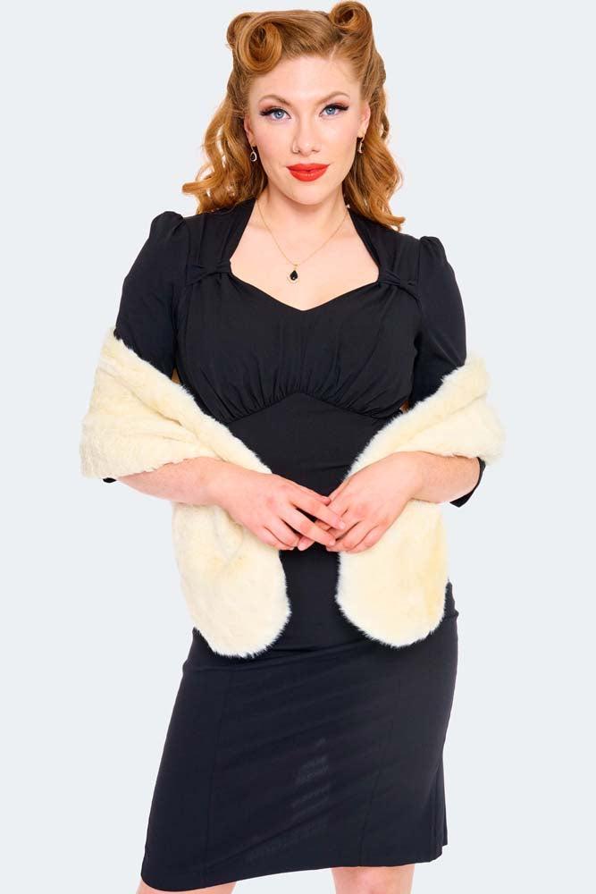 Cream Faux Fur Stole