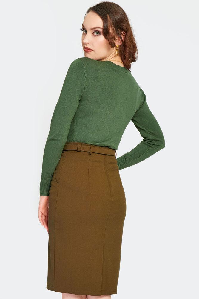 50s Belted Pencil Skirt