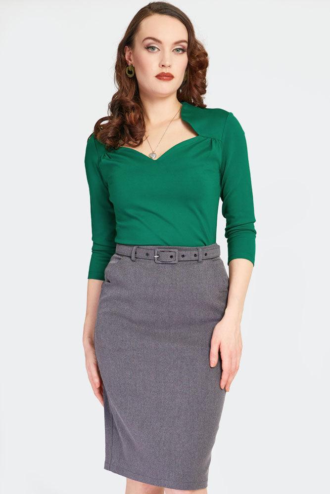 50s Belted Pencil Skirt