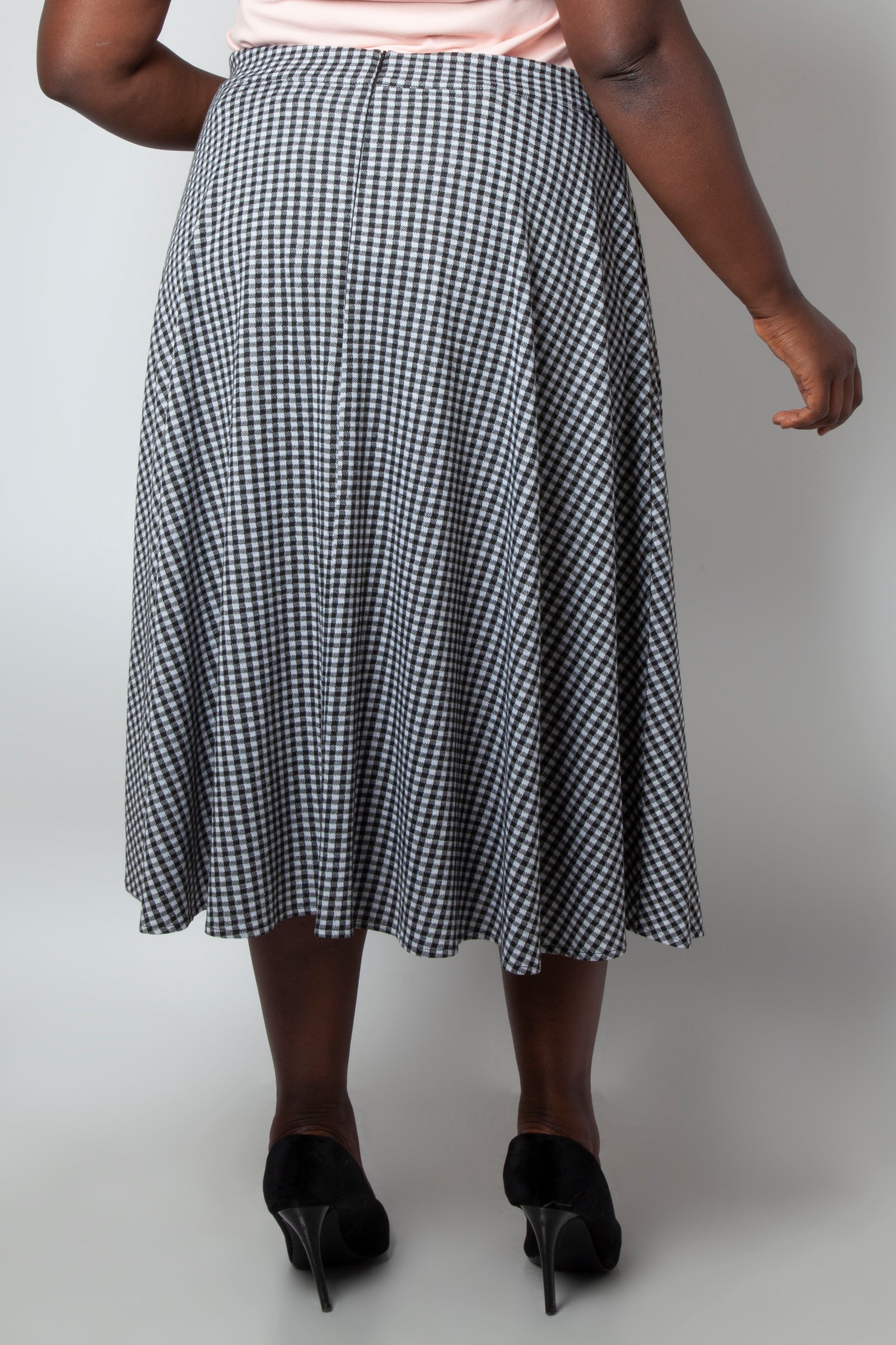 Curve Arianna Houndstooth Flared Skirt