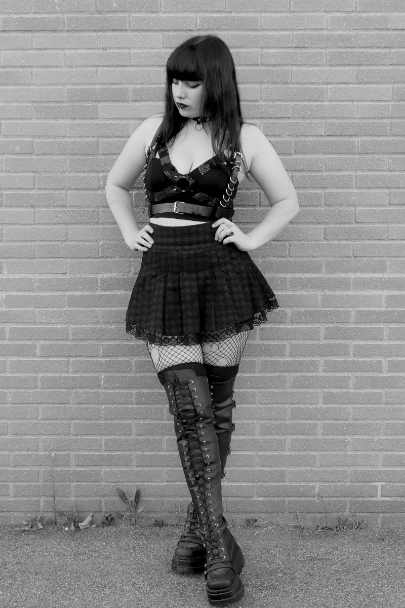 Houndstooth Printed School Skirt