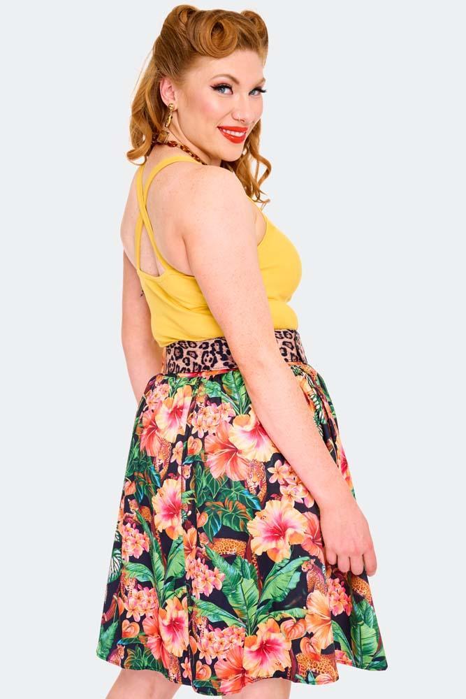 Jungle Print Flare Skirt