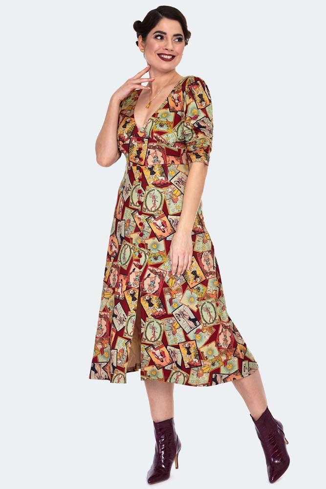 Tarot Print Midi Dress