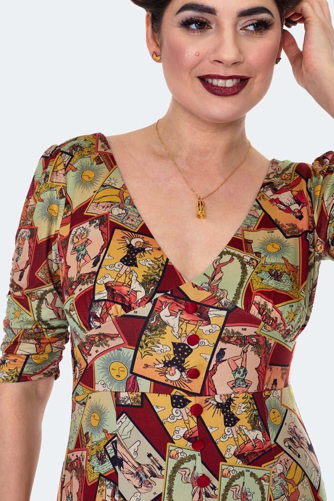 Tarot Print Midi Dress