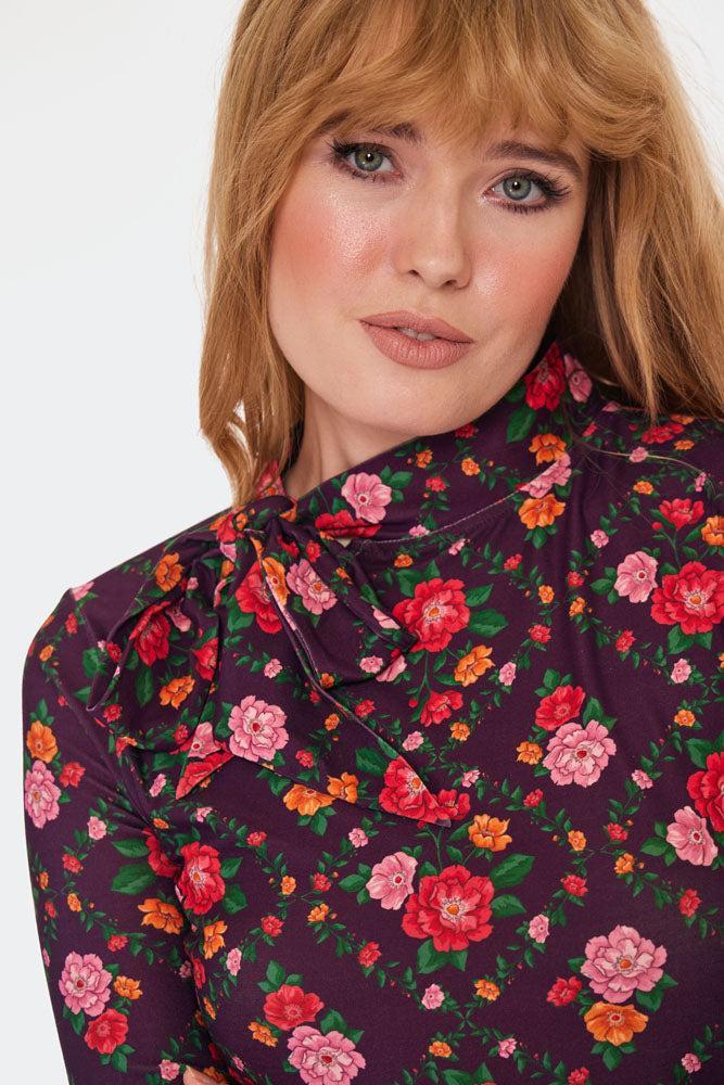 Floral Print Long Sleeves Top