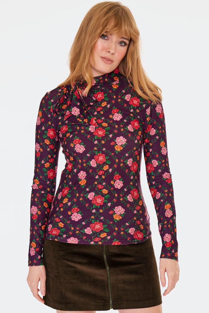 Floral Print Long Sleeves Top