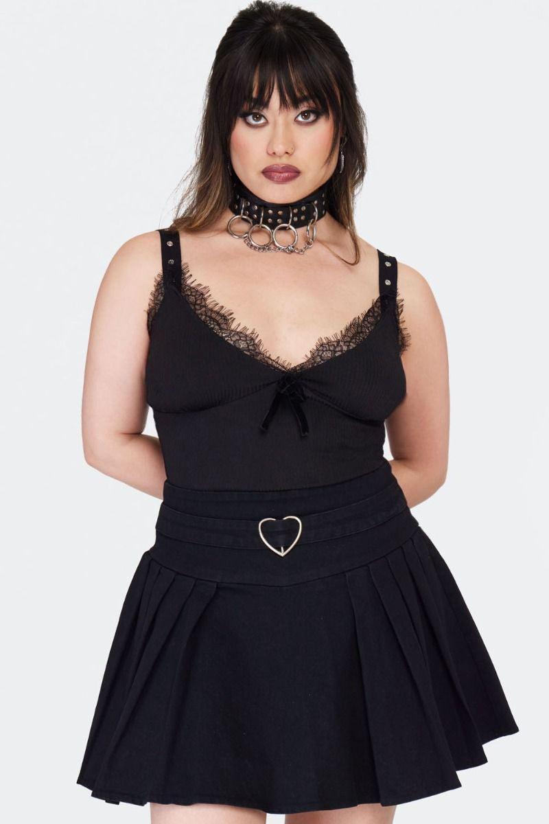 Lace Trims Black Top