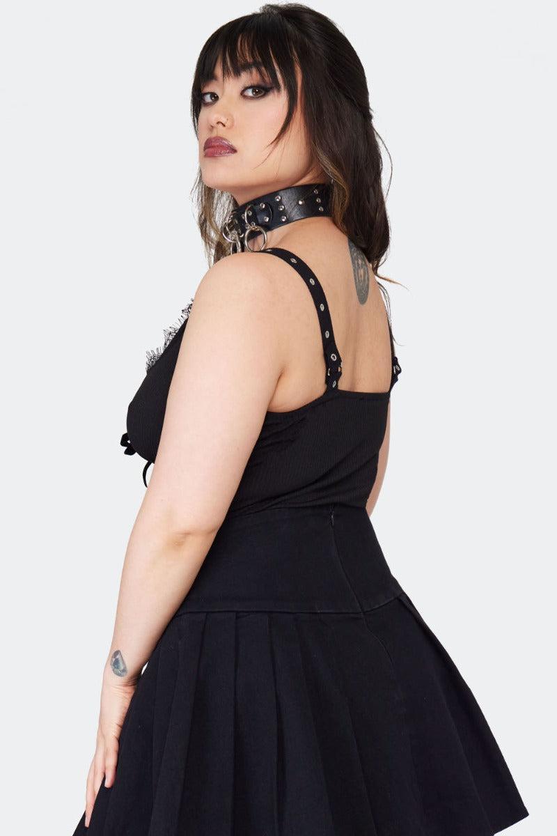 Lace Trims Black Top