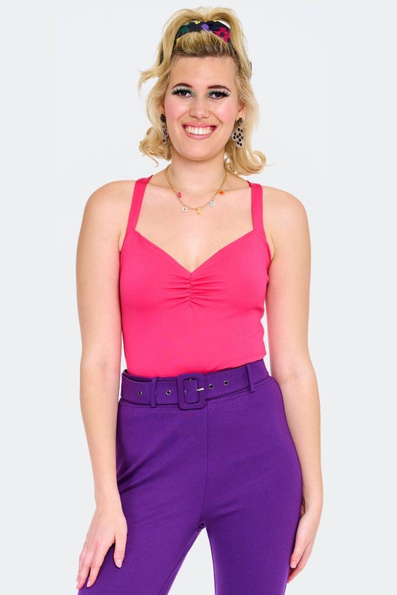 Knitted Cross Back Strap Top