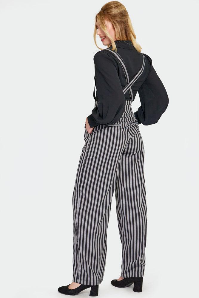 Grey Striped Trousers