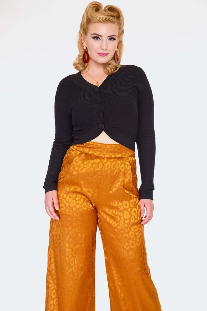 Leopard Pattern Wide Trousers