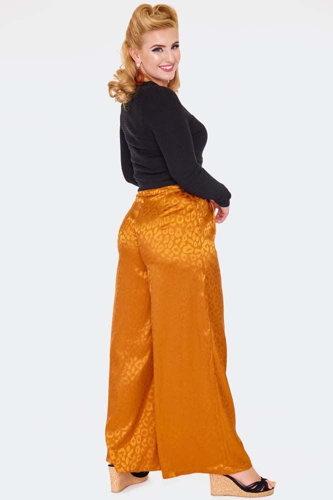 Leopard Pattern Wide Trousers