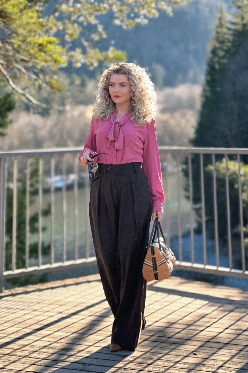 50s Wide Leg Pleated Trousers