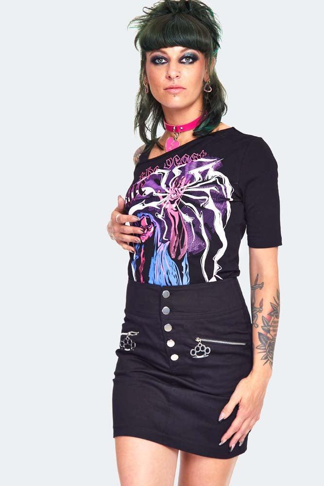 Twill Knuckleduster Mini Skirt