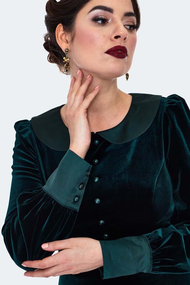 Velvet Collar Mini Dress