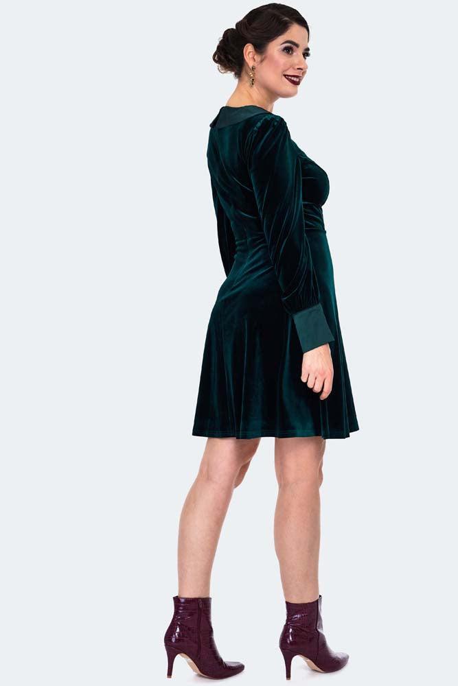 Velvet Collar Mini Dress