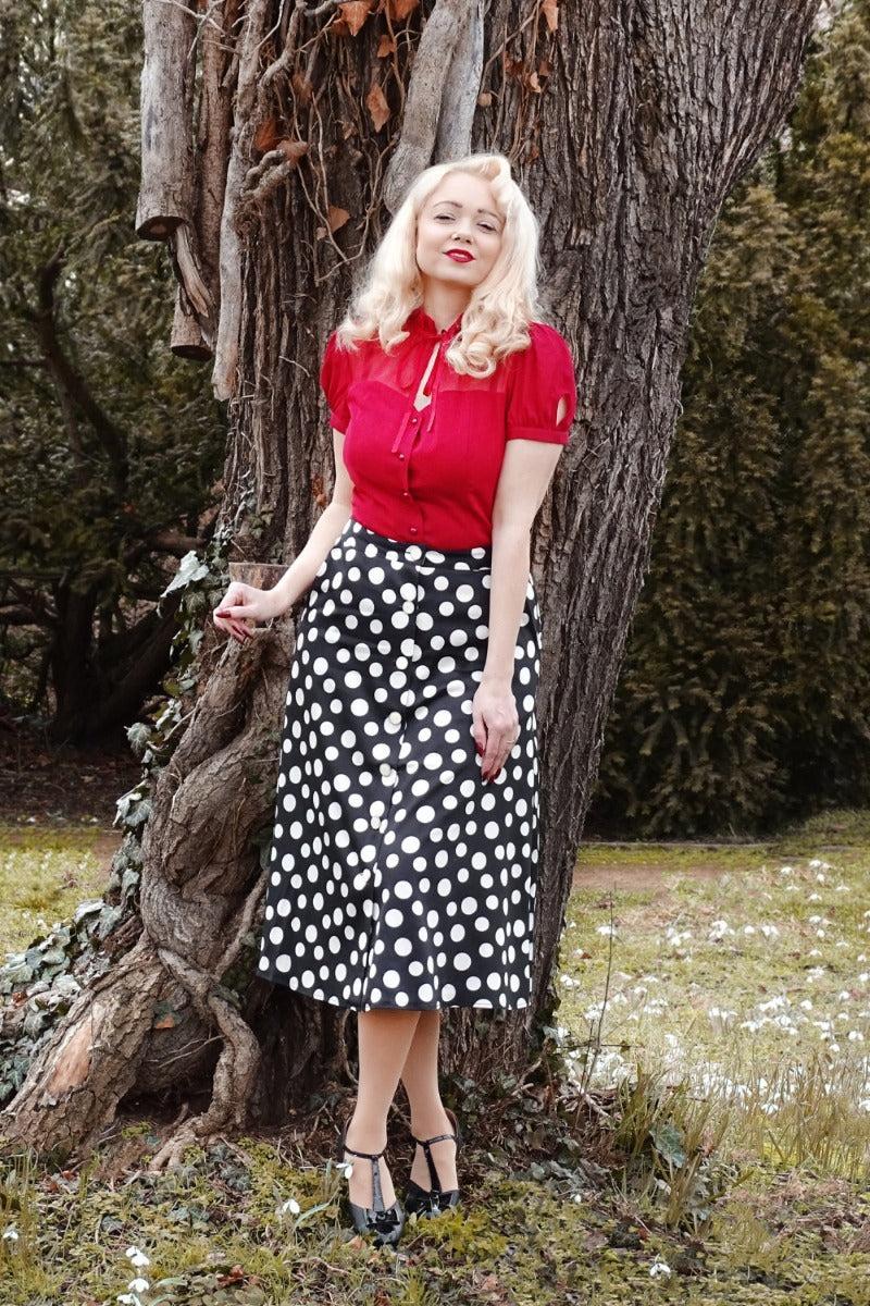 Polka Dot Flare Skirt