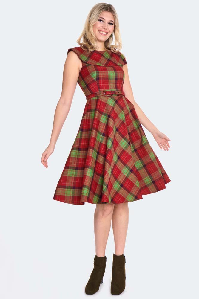 Checked Flare Dress