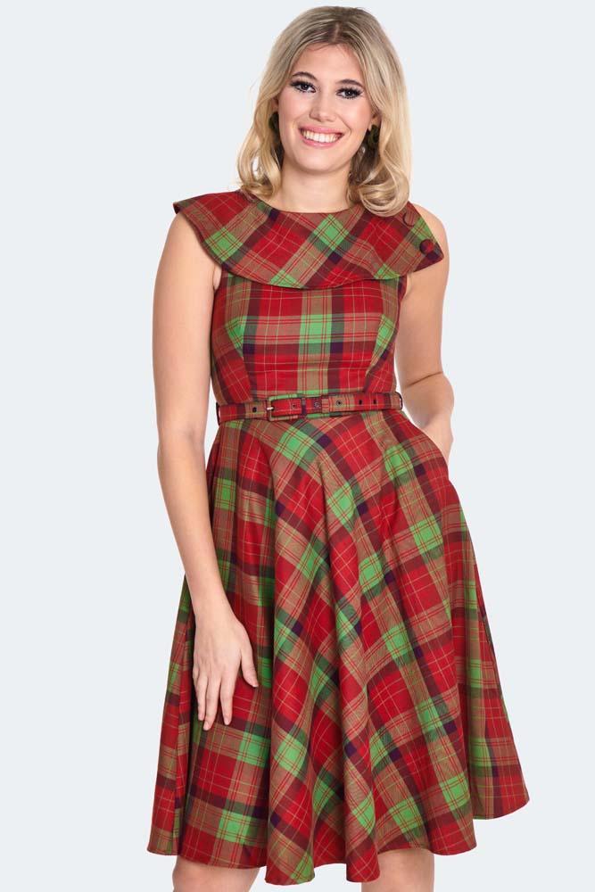 Checked Flare Dress