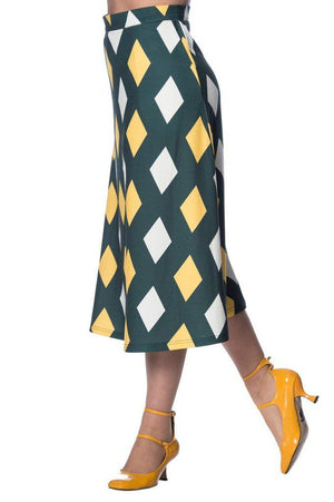 60s Diamond Skirt-Banned-Dark Fashion Clothing
