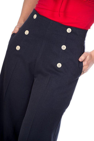 Adventures Ahead Button Trouser-Banned-Dark Fashion Clothing