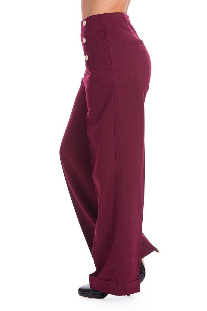 Adventures Ahead Button Trouser-Banned-Dark Fashion Clothing