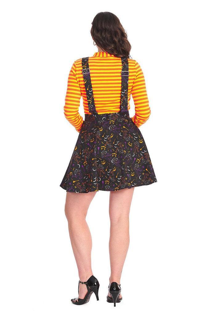 All Hallows Cat Pinafore Dress-Banned-Dark Fashion Clothing