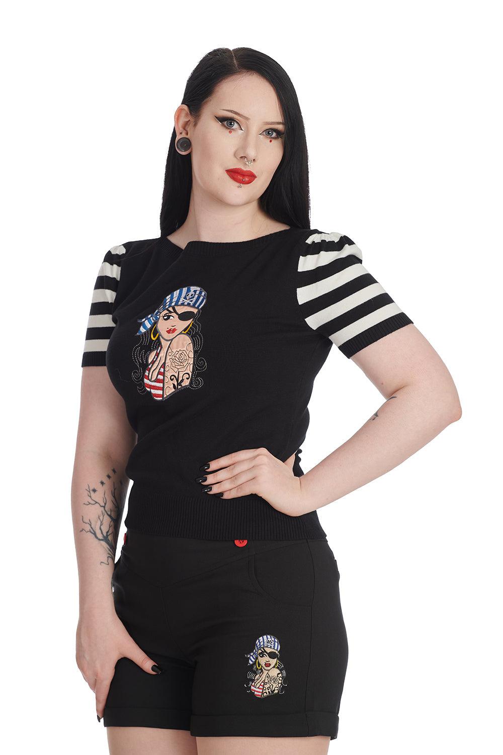 Anchor Pin Up Jumper-Banned-Dark Fashion Clothing