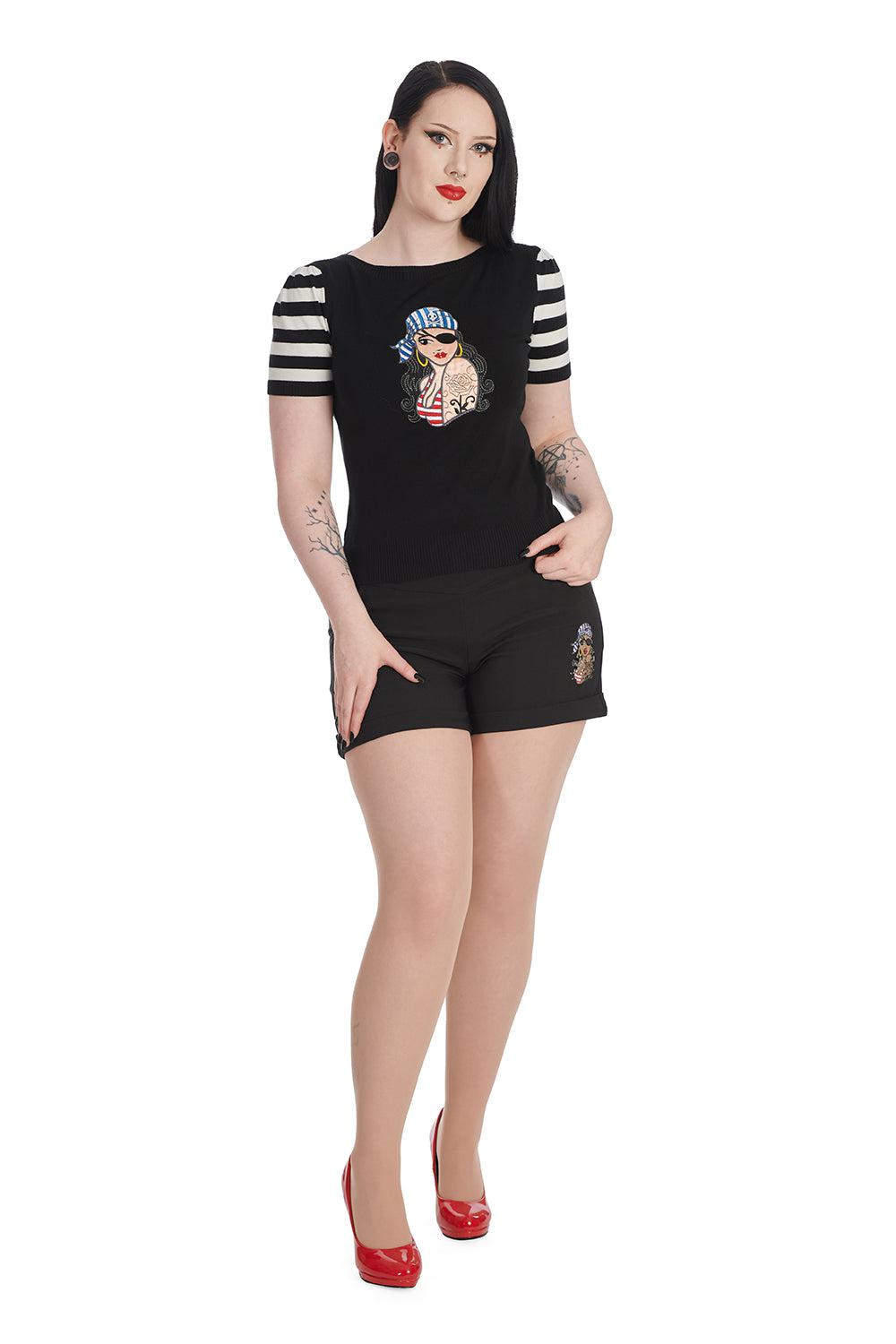 Anchor Pin Up Jumper-Banned-Dark Fashion Clothing