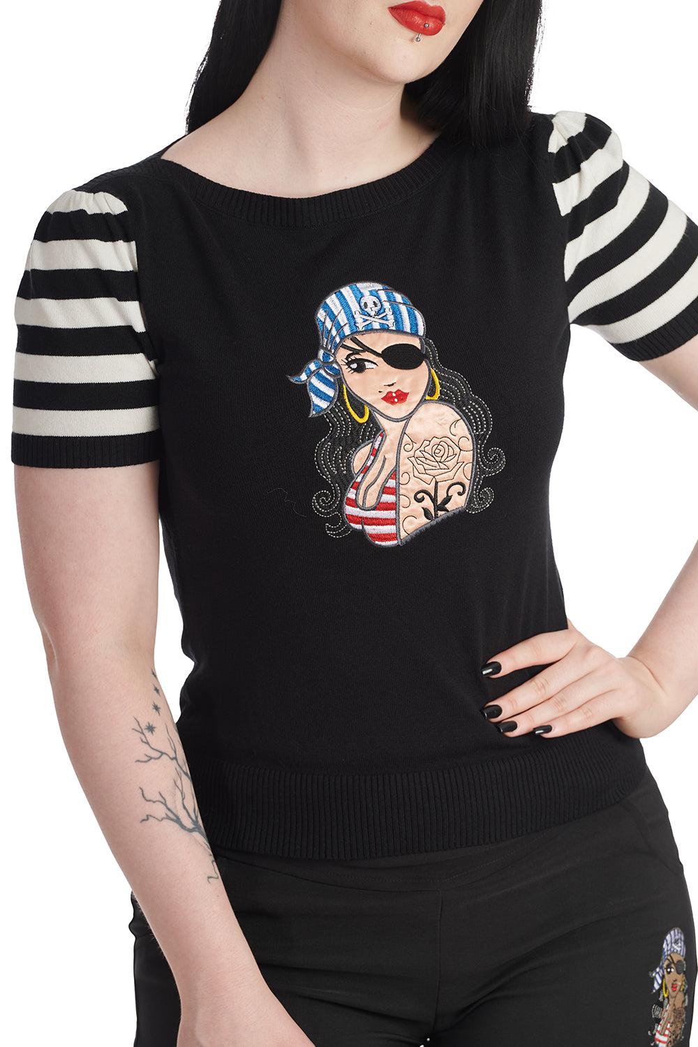 Anchor Pin Up Jumper-Banned-Dark Fashion Clothing
